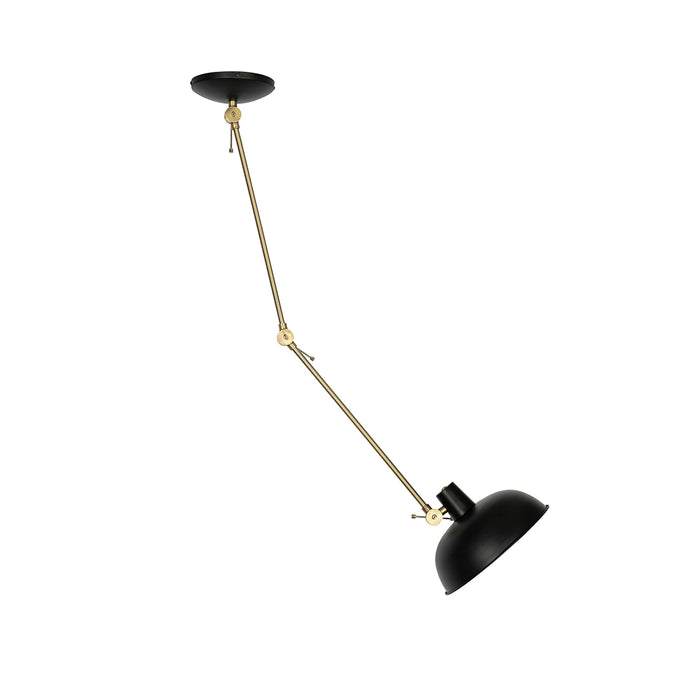 QAZQA Retro plafondlamp zwart met brons - Milou