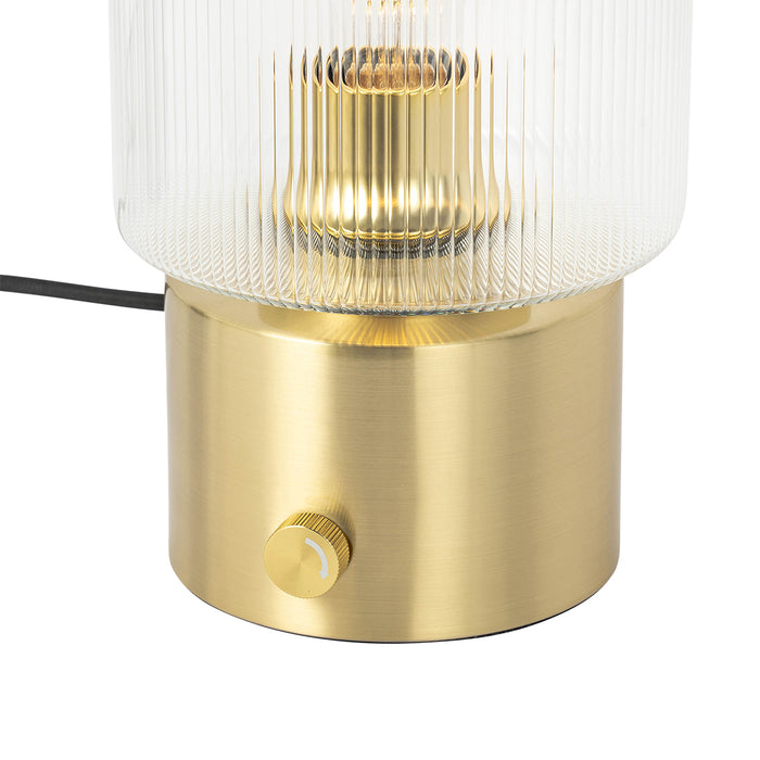 QAZQA Art Deco tafellamp goud met glas - Laura