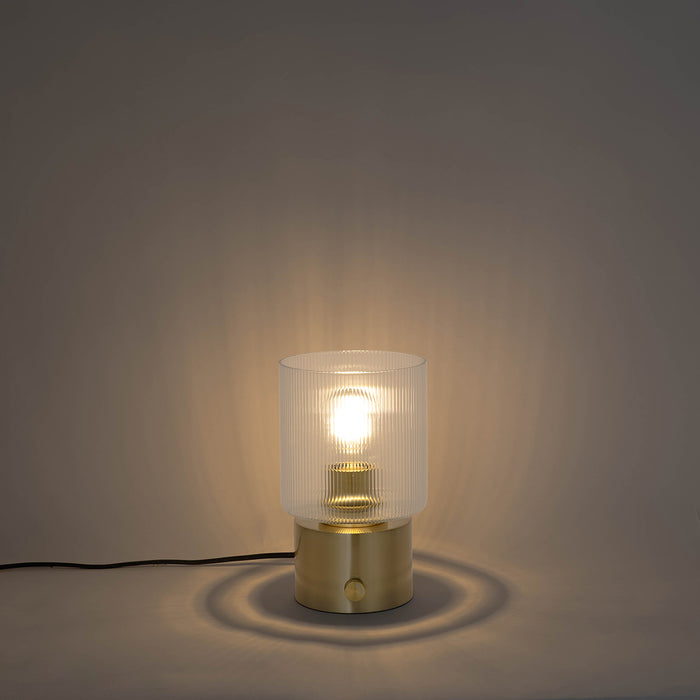 QAZQA Art Deco tafellamp goud met glas - Laura