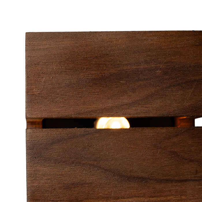 QAZQA Landelijke wandlamp walnoot hout 9,7 - Transfer Groove