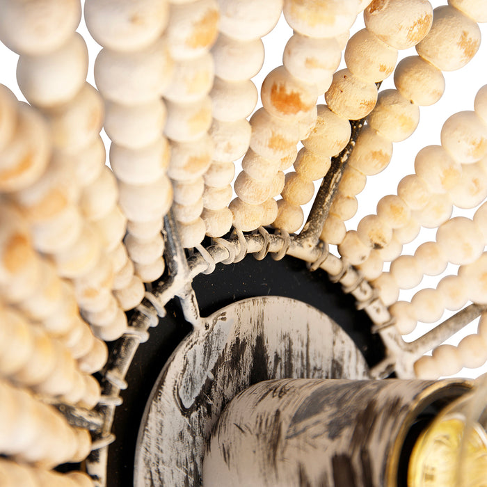 QAZQA Oosterse wandlamp beige met kralen - Moti