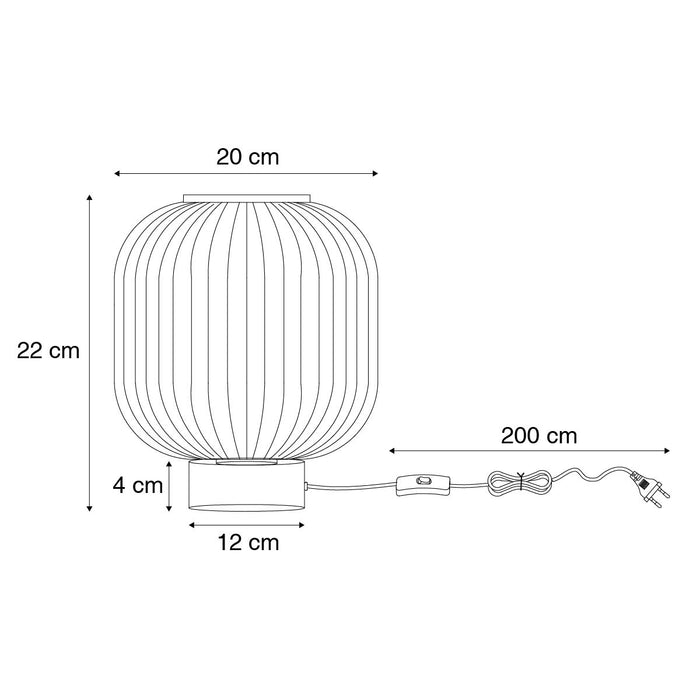 QAZQA Smart tafellamp zwart met smoke glas incl. Wifi A60 - Karel