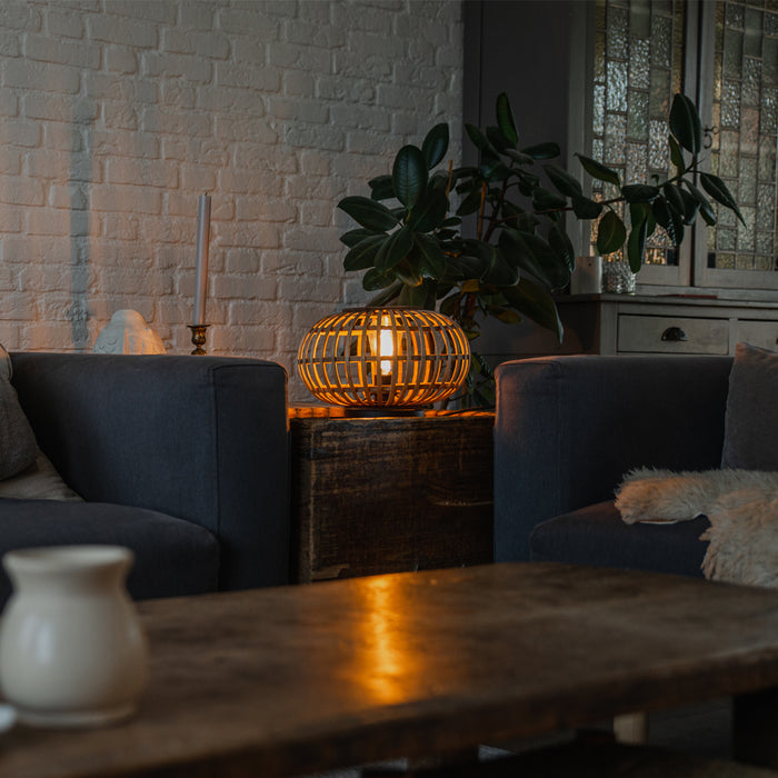 QAZQA Oosterse tafellamp bamboe - Amira