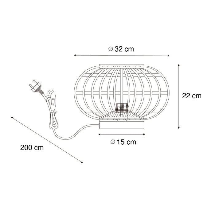 QAZQA Oosterse tafellamp bamboe - Amira