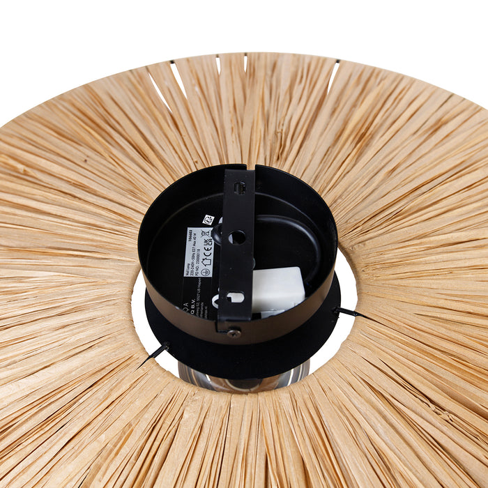 QAZQA Landelijke wandlamp zwart met touw 60 cm - Leia