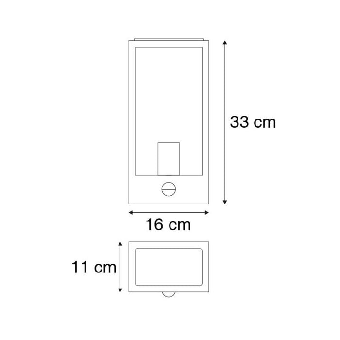 QAZQA Buiten wandlamp donker groen met bewegingsmelder IP44 -