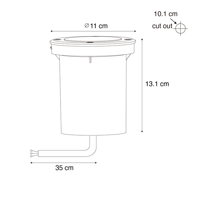 QAZQA Moderne buiten grondspot staal 35 mm verstelbaar IP65 - Delux