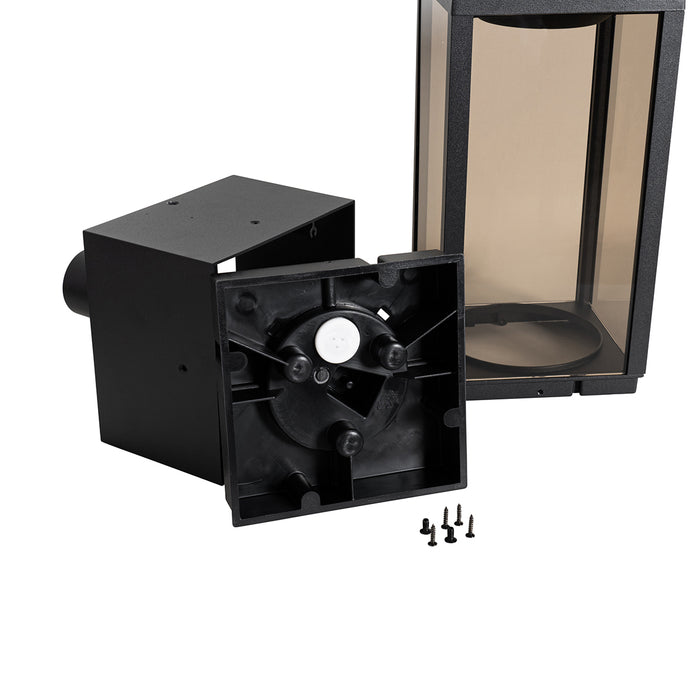 QAZQA Staande buitenlamp zwart met smoke 40 cm IP44 - Charlois