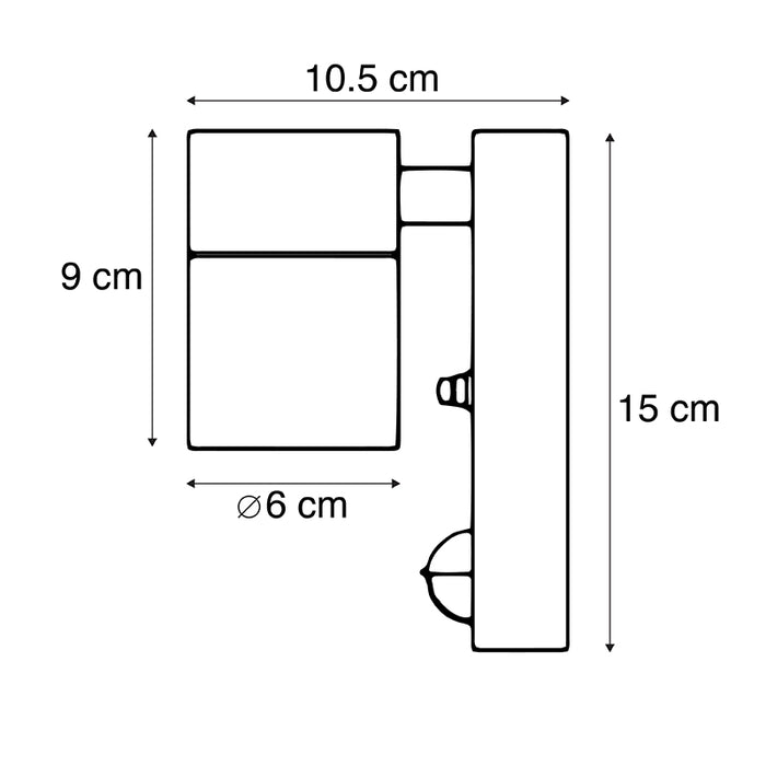 QAZQA Buitenwandlamp antraciet IP44 met bewegingssensor - Solo