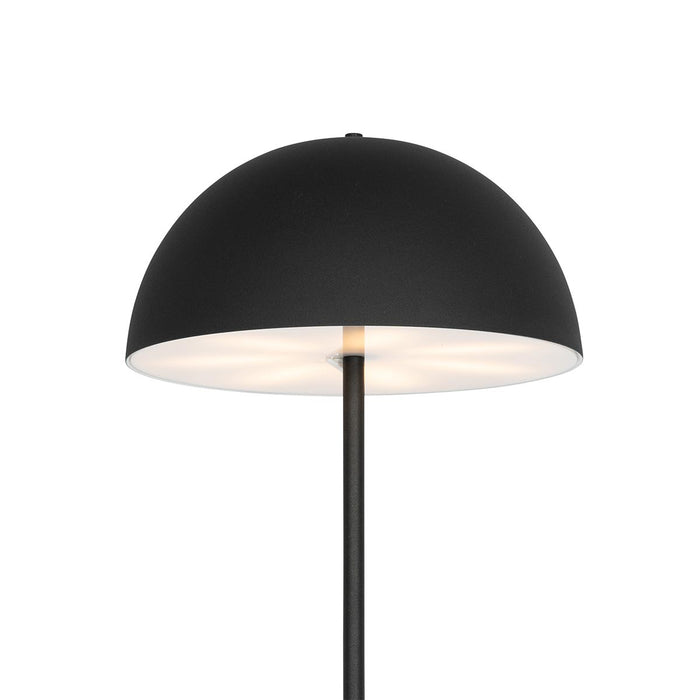 QAZQA Buiten vloerlamp mushroom zwart oplaadbaar 3-staps dimbaar -