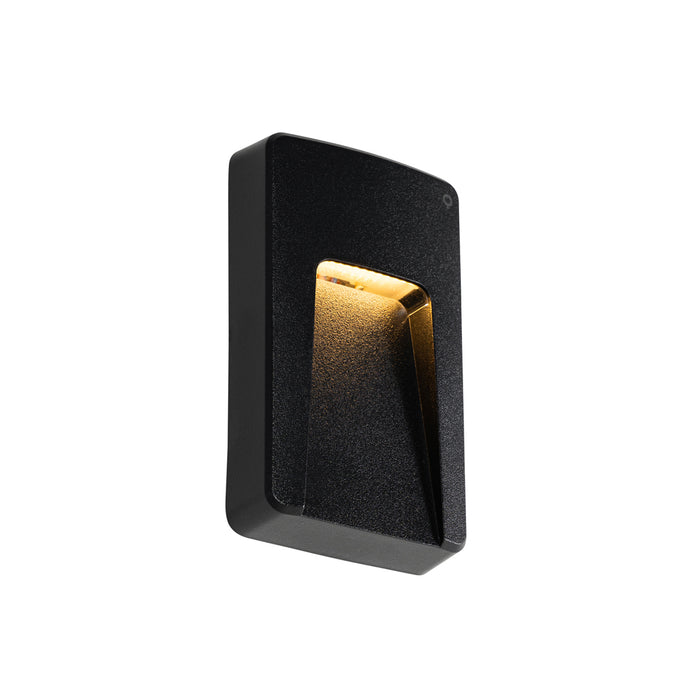 QAZQA Buiten wandlamp zwart rechthoekig incl. LED IP65 - Gem