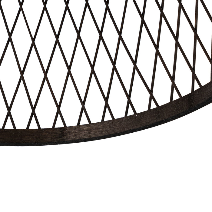 QAZQA Landelijke plafondlamp zwart rotan 40 cm IP44 - Calamus