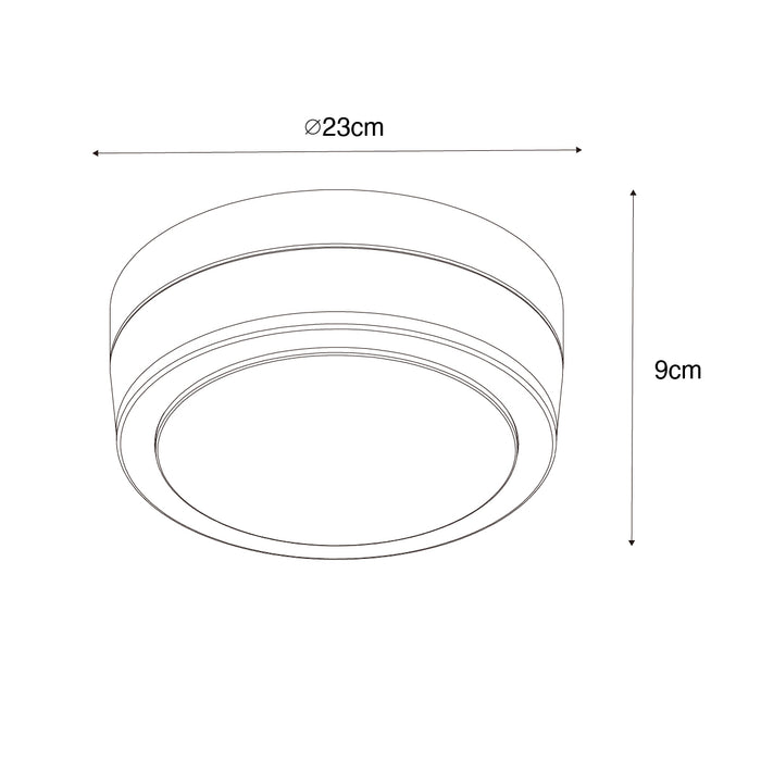 QAZQA Moderne plafondlamp zwart 23 cm IP44 - Flavi
