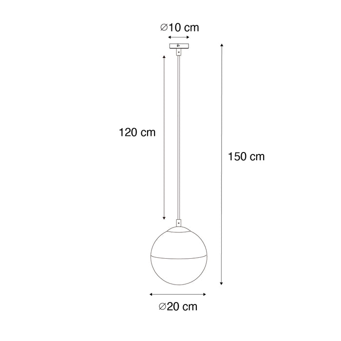 QAZQA Retro hanglamp zwart met helder glas 20 cm - Eclipse