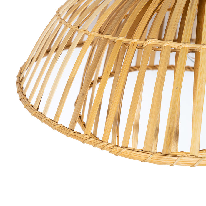 QAZQA Oosterse hanglamp zwart met naturel bamboe 62 cm - Pua