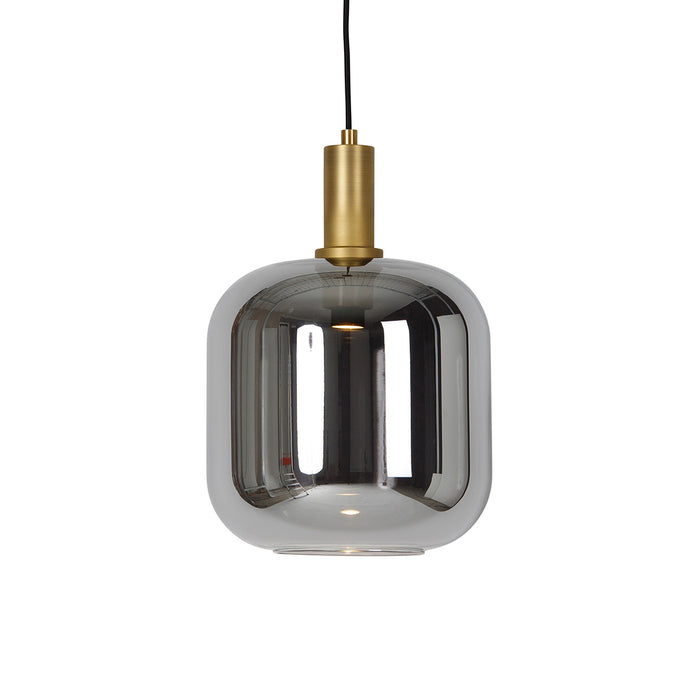 QAZQA Hanglamp zwart met goud en smoke glas incl. PUCC - Zuzanna