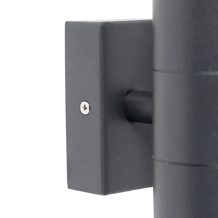 QAZQA Smart buiten wandlamp donkergrijs IP44 incl. 2 Wifi GU10 - Duo