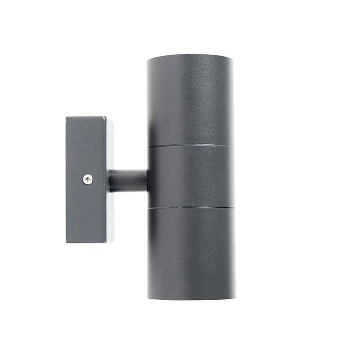 QAZQA Smart buiten wandlamp donkergrijs IP44 incl. 2 Wifi GU10 - Duo