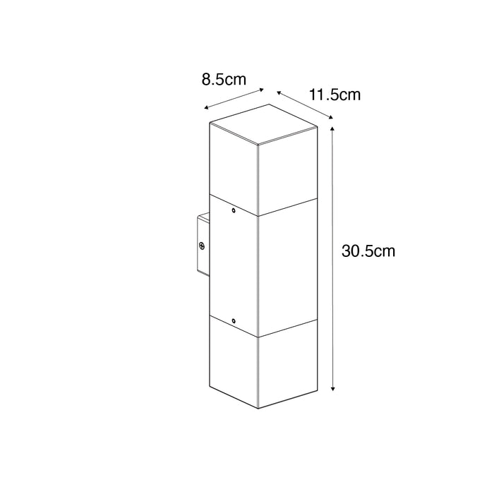 QAZQA Buiten wandlamp roestbruin met smoke kap 2-lichts IP44 -