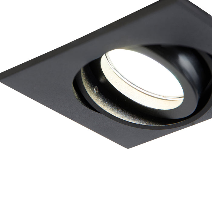 QAZQA Smart inbouwspot zwart verstelbaar incl. Wifi GU10 - Club