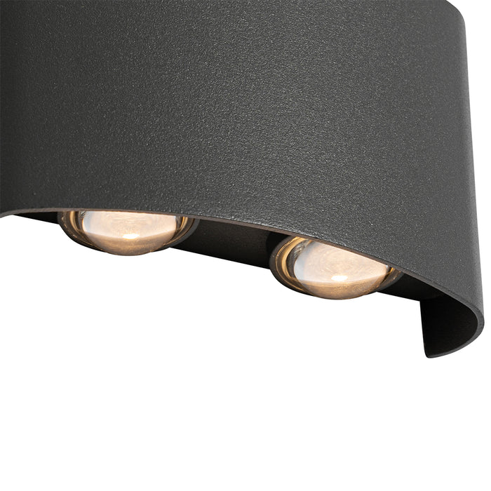 QAZQA Buiten wandlamp donkergrijs incl. LED 4-lichts IP54 - Silly