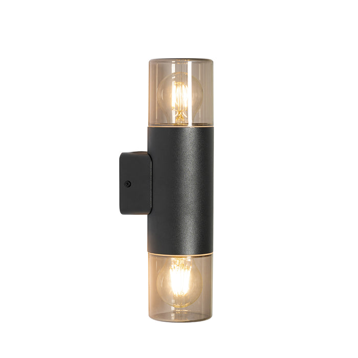QAZQA Moderne buiten wandlamp zwart 2-lichts IP44 - Odense
