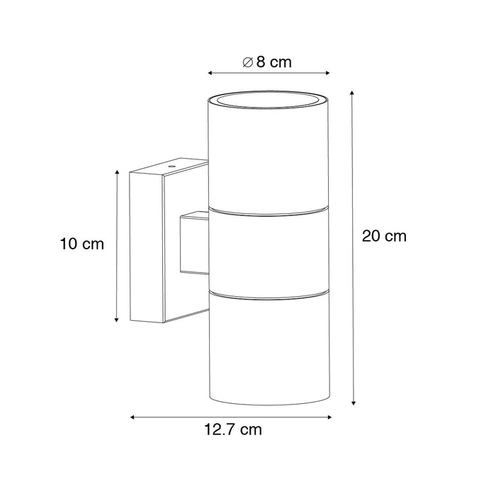 QAZQA Professional Buiten wandlamp zwart 2-lichts AR70 IP44 - Duo