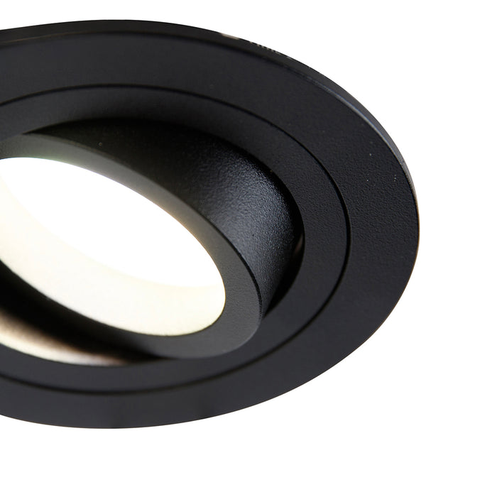 QAZQA Smart inbouwspot zwart incl. Wifi GU10 - Rondoo