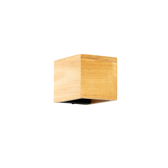 QAZQA Landelijke wandlamp eiken hout - Transfer