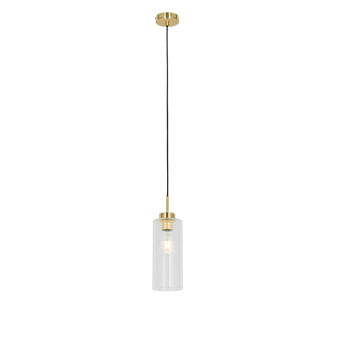 QAZQA Art Deco hanglamp goud met glas - Laura