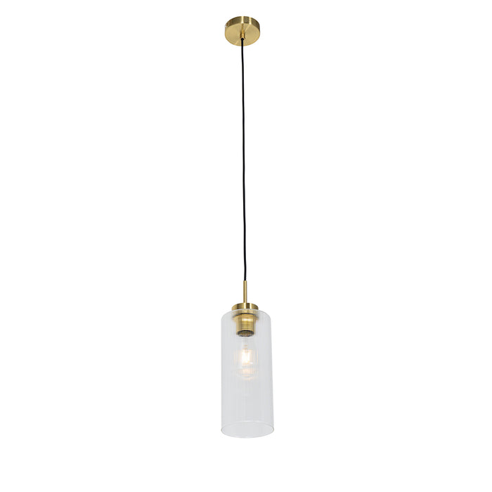 QAZQA Art Deco hanglamp goud met glas - Laura