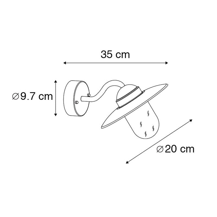 QAZQA Smart buiten wandlamp zink IP44 incl. Wifi A60 - Munich