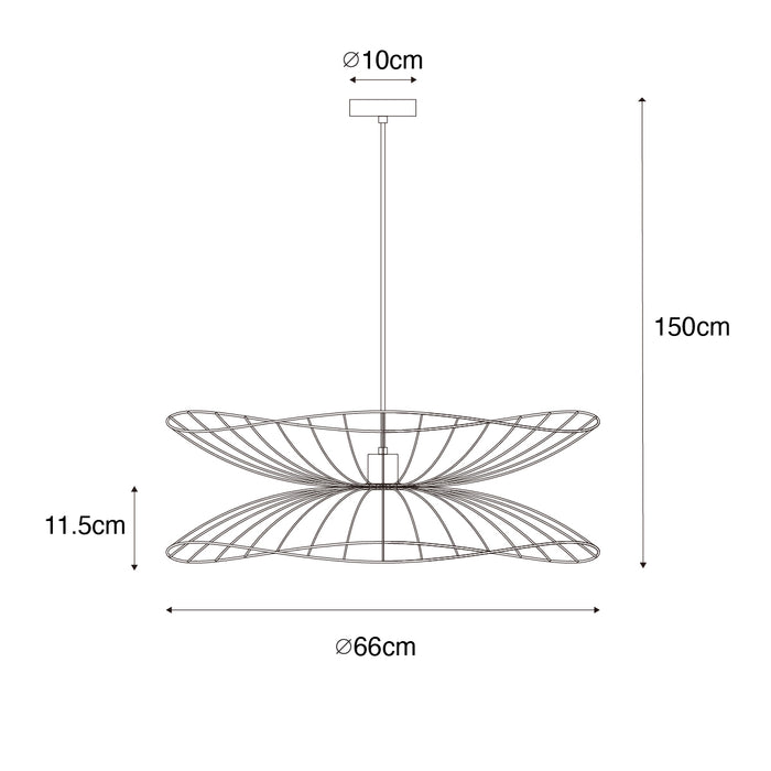QAZQA Design hanglamp donkerbrons met dubbele kap - Pua