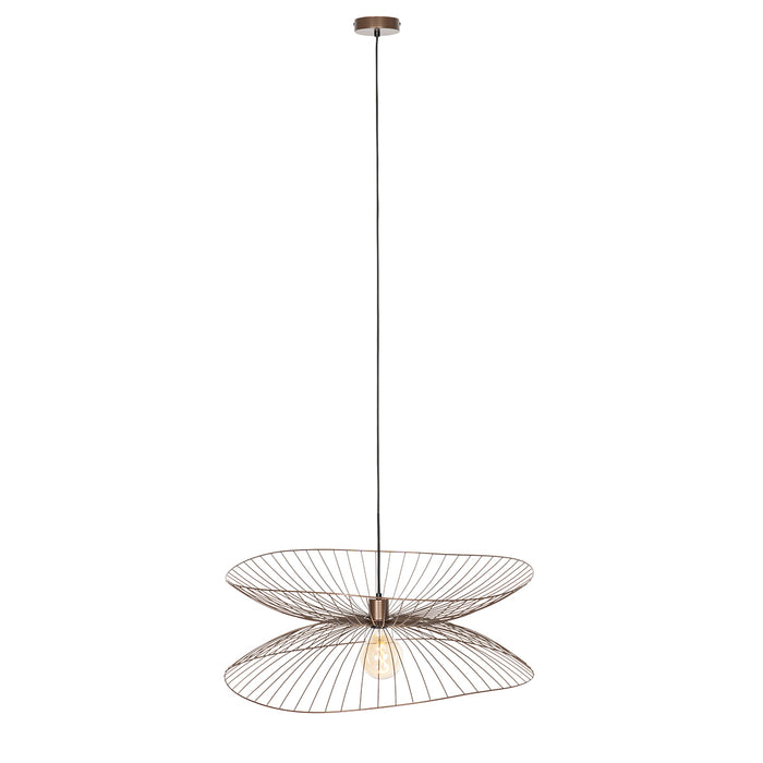 QAZQA Design hanglamp donkerbrons met dubbele kap - Pua