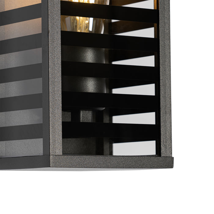 QAZQA Moderne buiten wandlamp zwart 26 cm IP44 - Reims