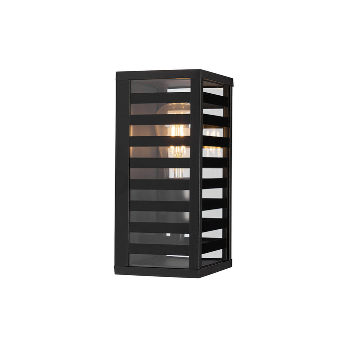 QAZQA Moderne buiten wandlamp zwart 26 cm IP44 - Reims