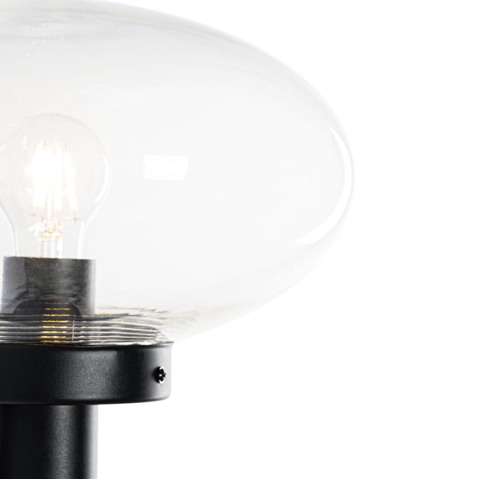 QAZQA Moderne buiten wandlamp zwart met glas - Elly