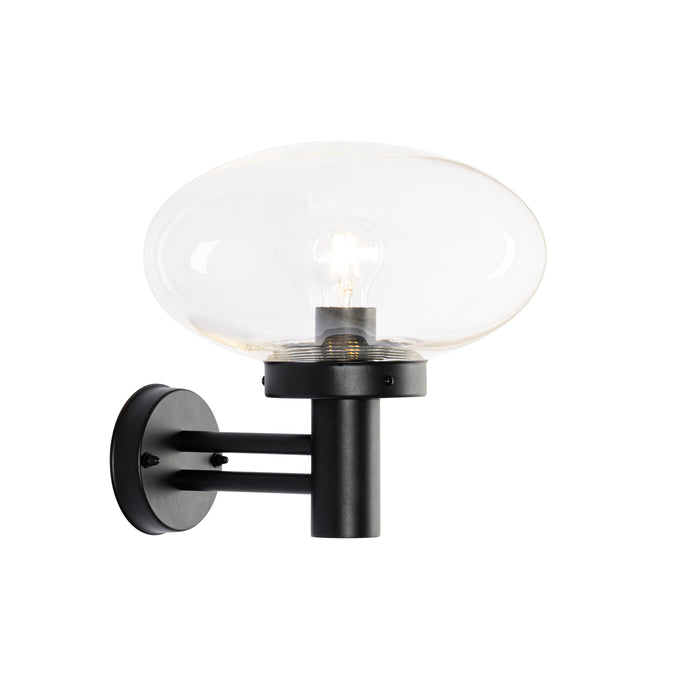 QAZQA Moderne buiten wandlamp zwart met glas - Elly