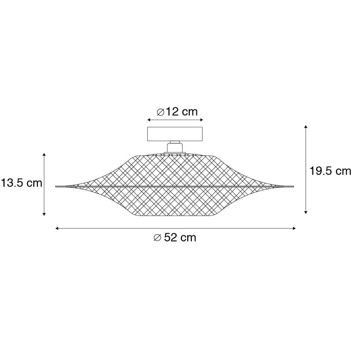 QAZQA Oosterse buiten plafondlamp bamboe 50 cm IP44 - Rina