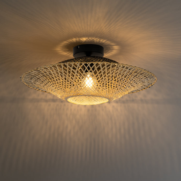 QAZQA Oosterse buiten plafondlamp bamboe 50 cm IP44 - Rina