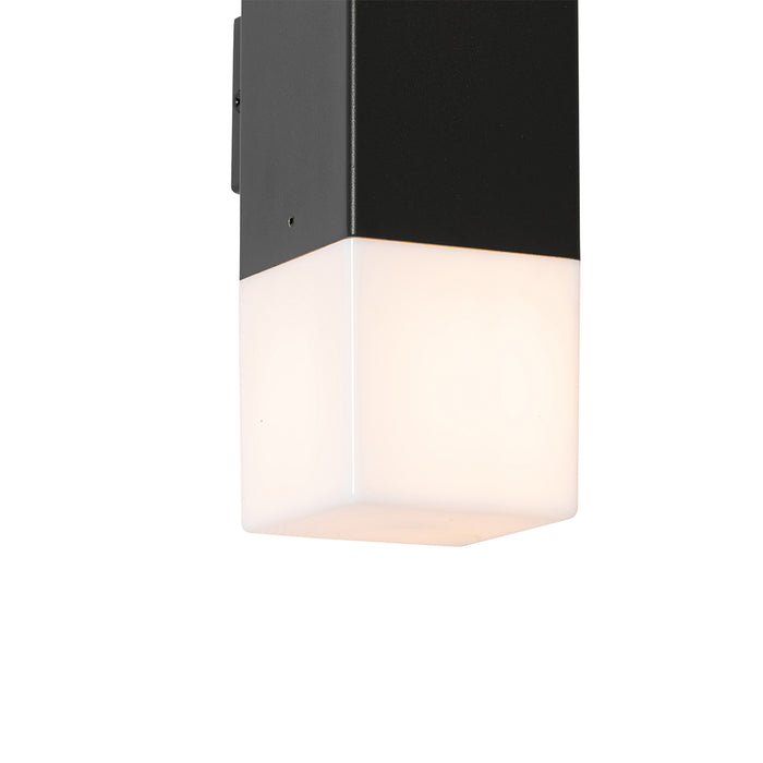 QAZQA Buiten wandlamp zwart met opale kap 2-lichts IP44 - Denmark