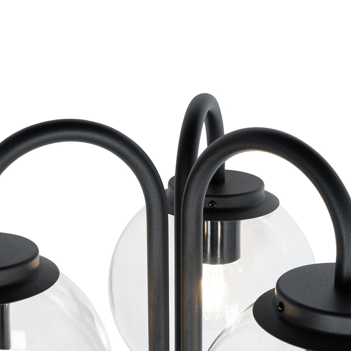 QAZQA Lantaarn zwart met helder glas 200 cm 3-lichts IP44 - Sfera