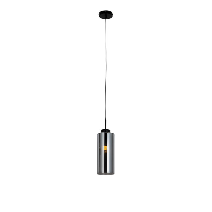 QAZQA Art Deco hanglamp zwart met smoke glas - Laura