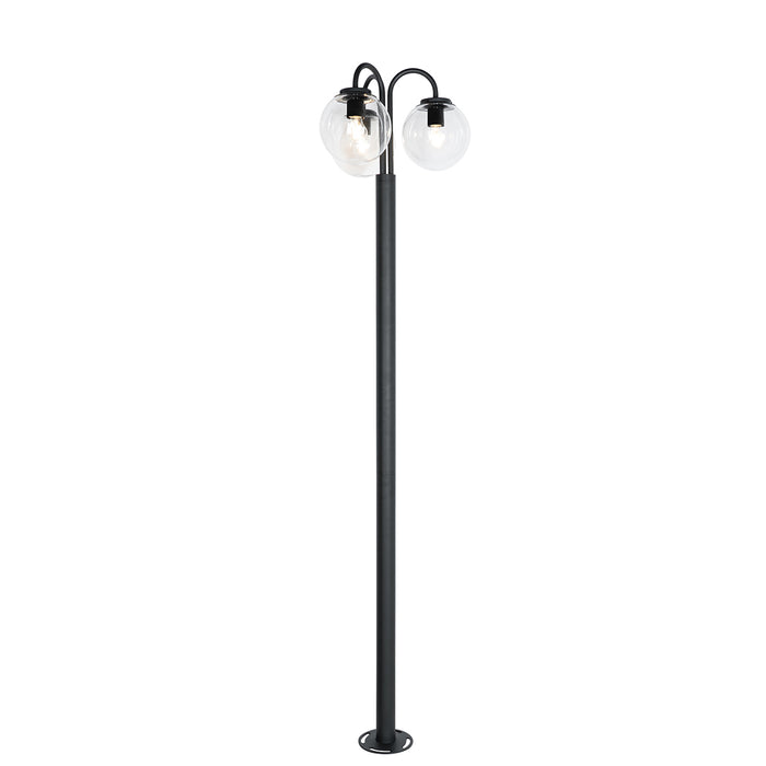 QAZQA Lantaarn zwart met helder glas 200 cm 3-lichts IP44 - Sfera