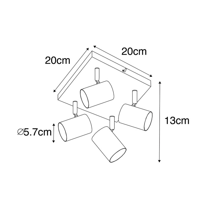 QAZQA Smart plafondlamp wit vierkant incl. 4 Wifi GU10 - Jeana