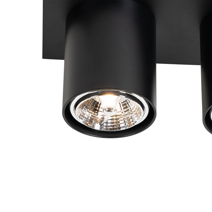 QAZQA Moderne plafondspot zwart 2-lichts - Tubo