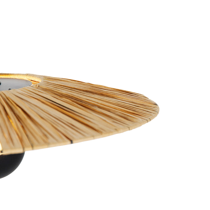 QAZQA Landelijke hanglamp zwart met touw 45 cm - Leia