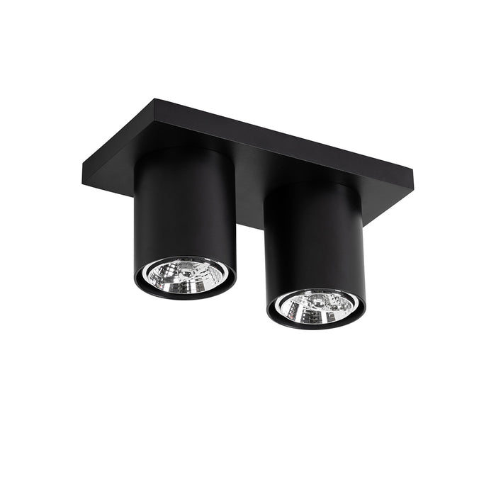 QAZQA Moderne plafondspot zwart 2-lichts - Tubo