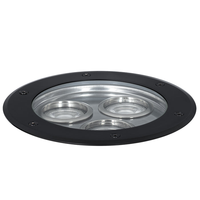 QAZQA Moderne grondspot zwart 3-lichts IP65 - Tribus