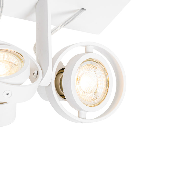 QAZQA Moderne plafondspot wit 2-lichts GU10 50mm - Master